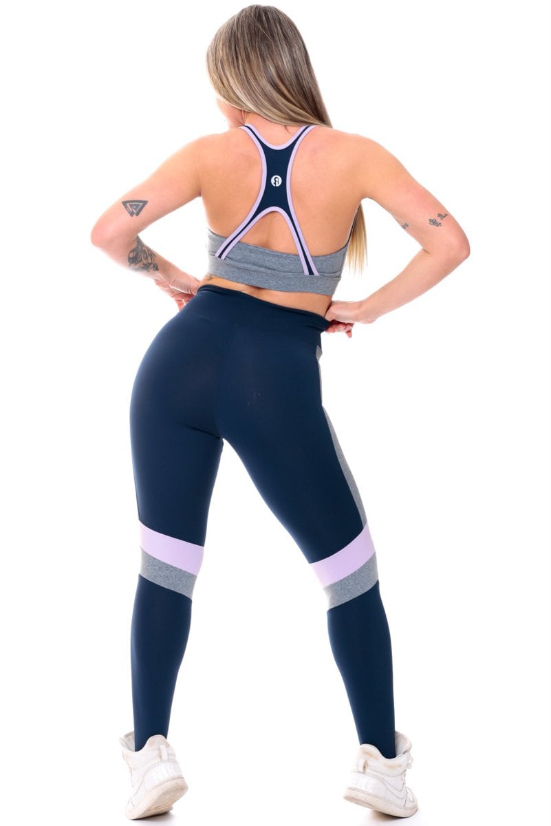 Garotafit - Fitness Set Top and Pants Dakar Navy Blue - FCS219AHC