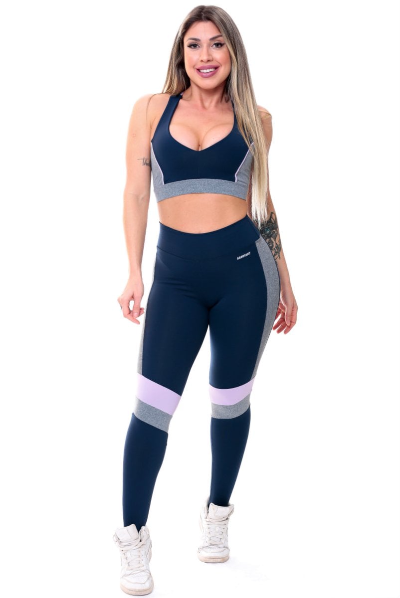 Garotafit - Fitness Set Top and Pants Dakar Navy Blue - FCS219AHC