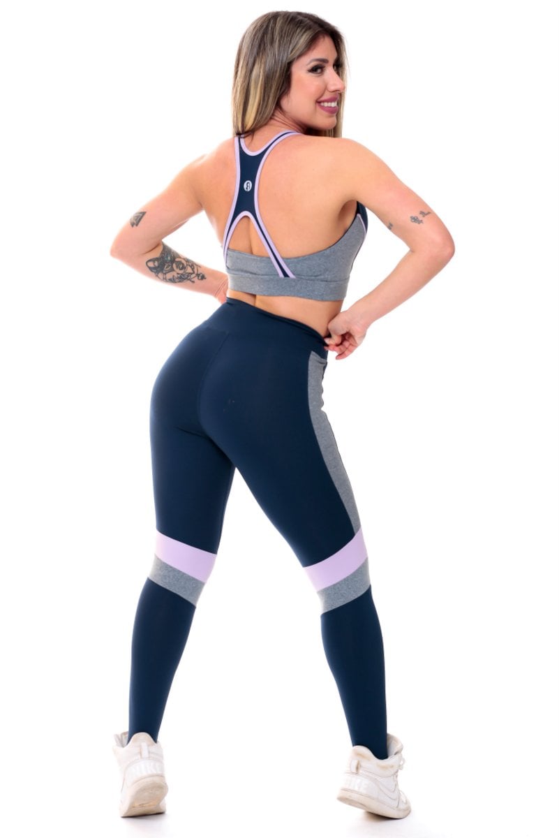 Garotafit - Fitness Set Top and Pants Dakar Navy Blue - FCS219AHC