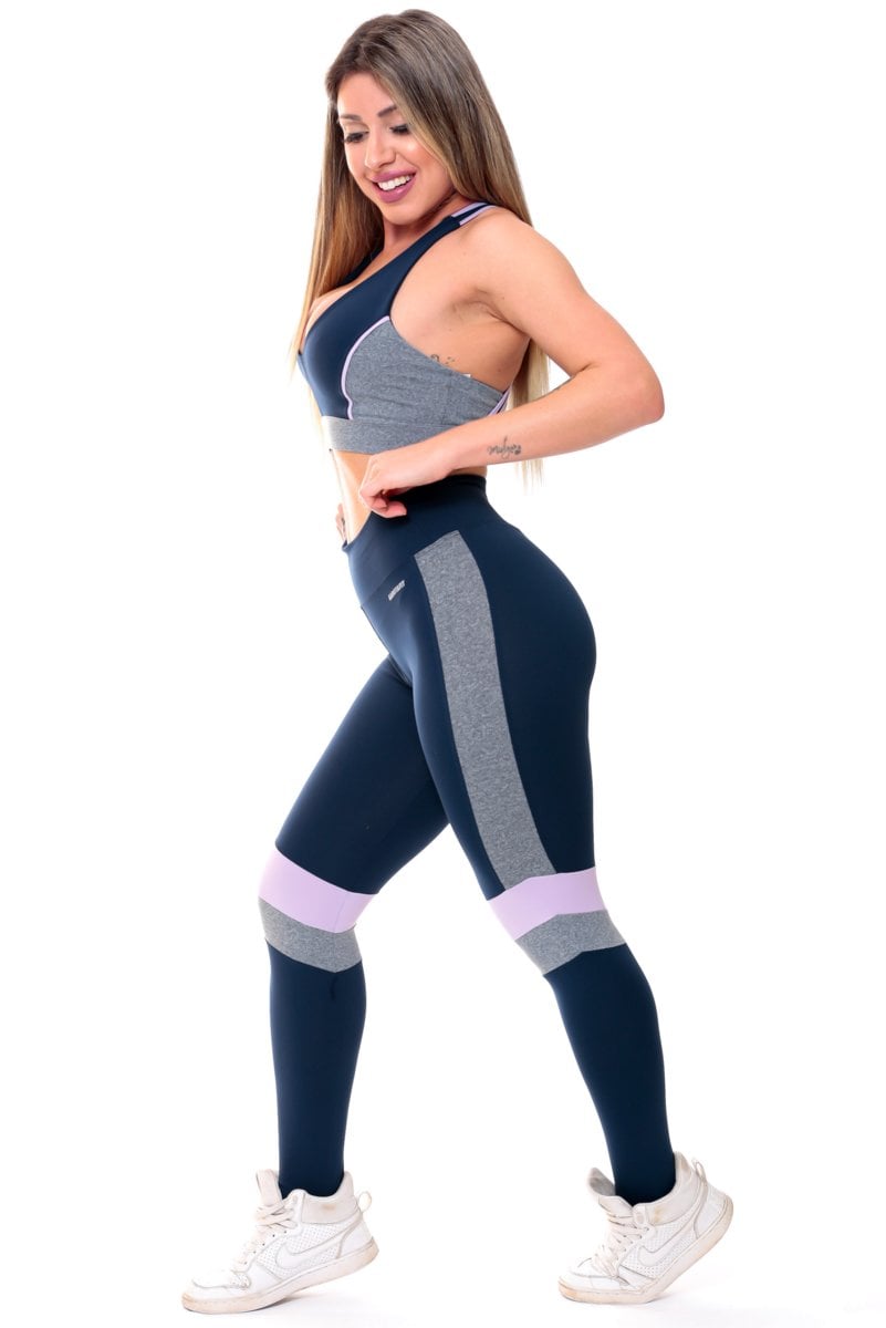 Garotafit - Fitness Set Top and Pants Dakar Navy Blue - FCS219AHC