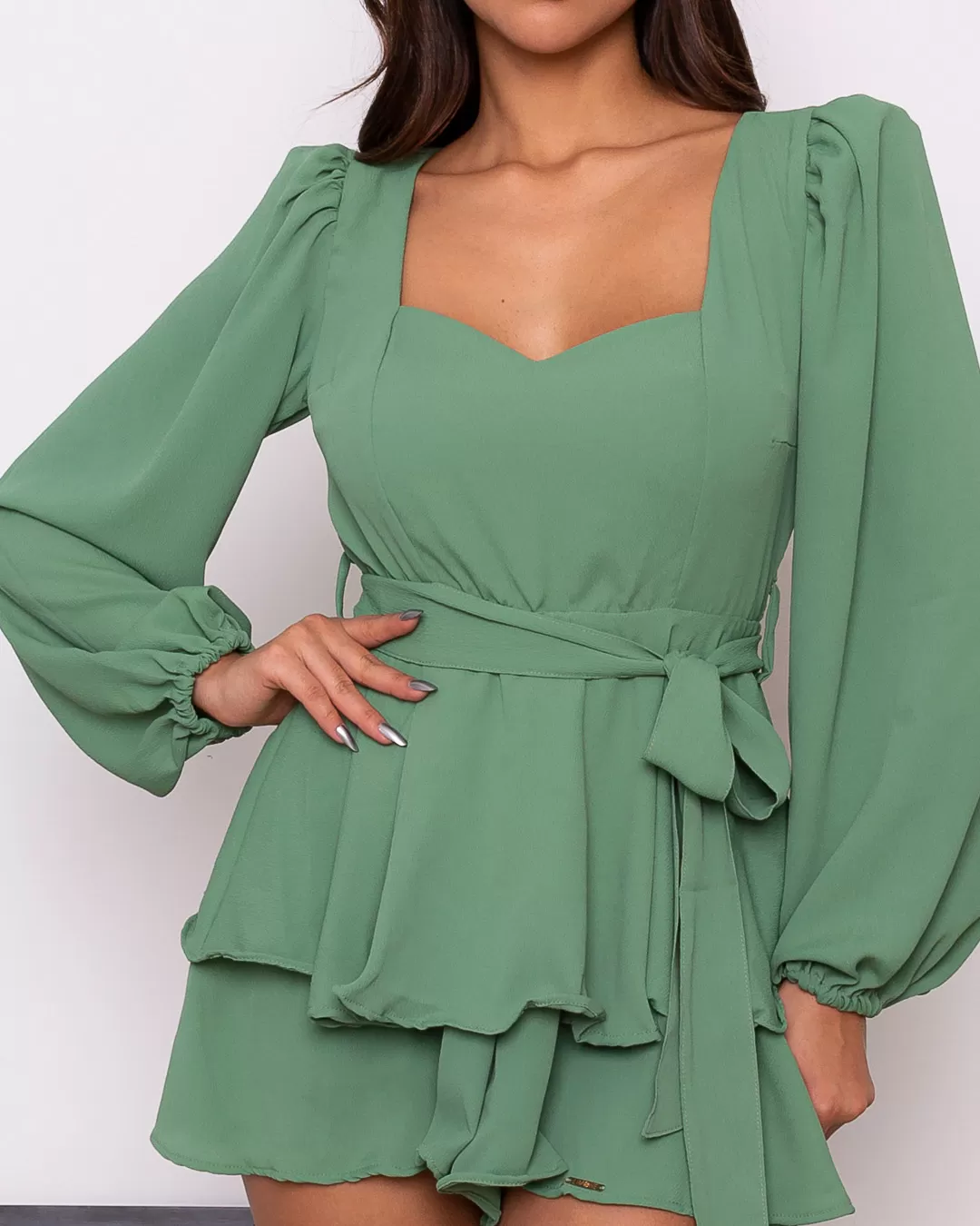 Limone - Romper Limone Long Sleeve Green - 07-232VERD Limone - Romper Limone Long Sleeve Green - 07-232VERD