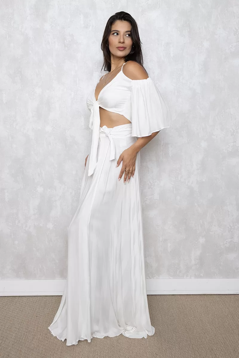 Limone - Fitness Set Top and Pants Limone Skirt Slit and Cropped Offwhite - 08-231OFF Limone - Fitness Set Top and Pants Limone Skirt Slit and Cropped Offwhite - 08-231OFF