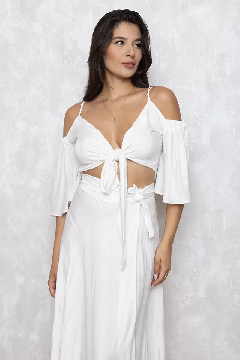 Limone - Fitness Set Top and Pants Limone Skirt Slit and Cropped Offwhite - 08-231OFF Limone - Fitness Set Top and Pants Limone Skirt Slit and Cropped Offwhite - 08-231OFF