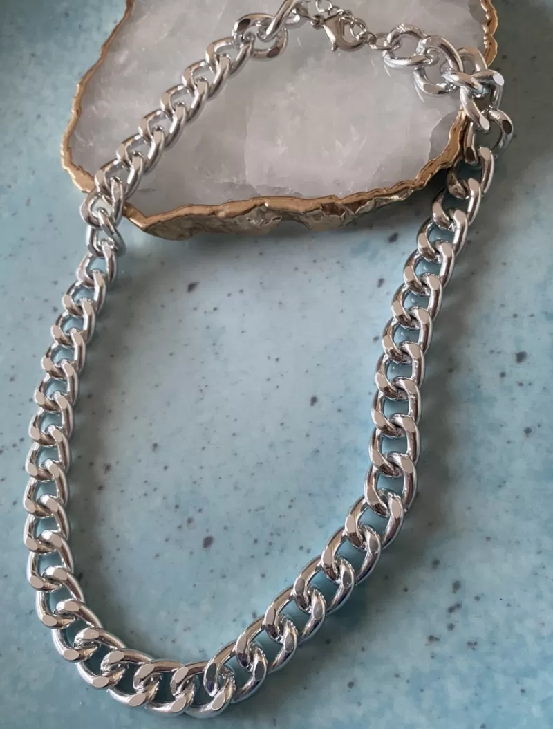 Mikabe - Necklace chain Grumet Rhodium White - MK1201