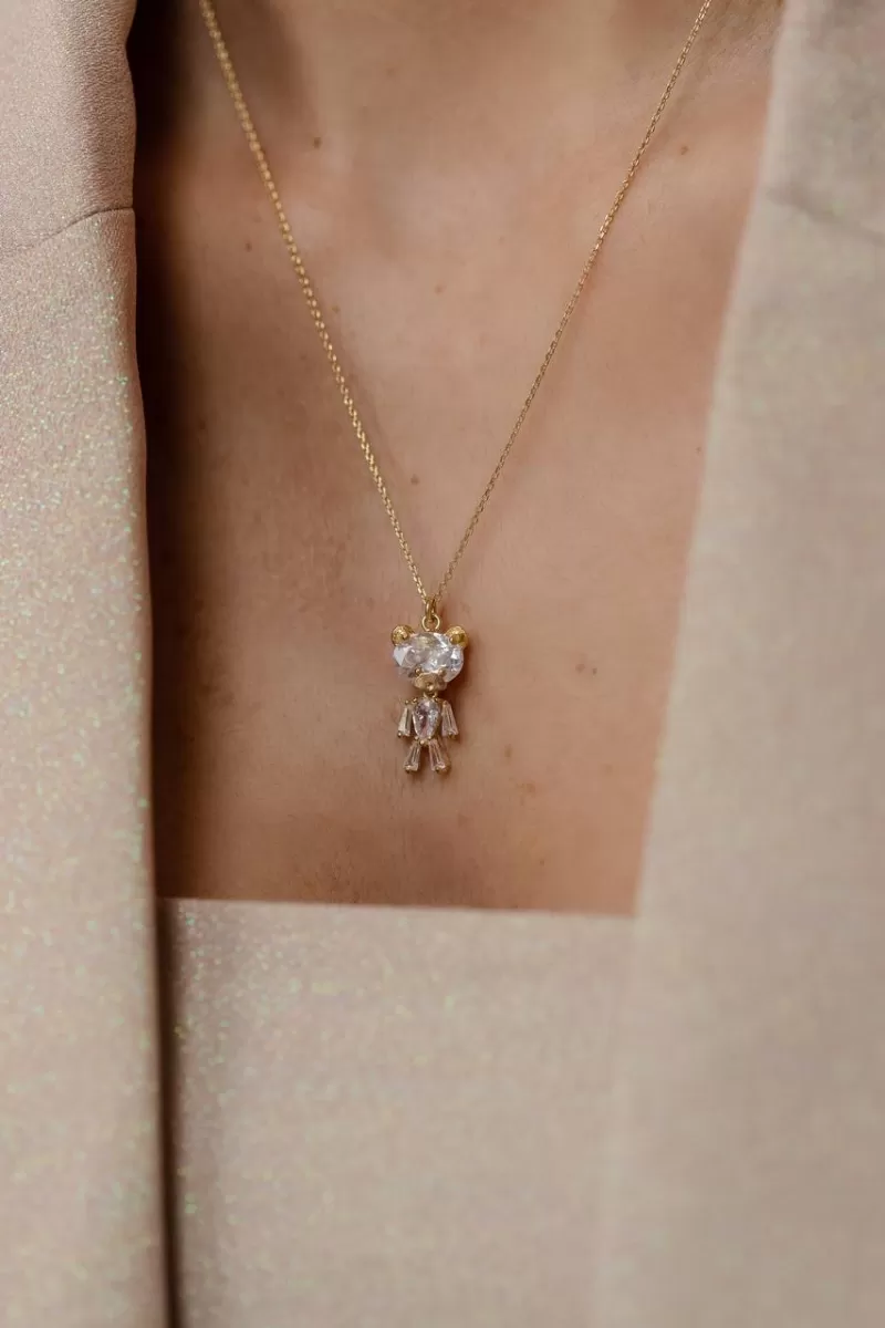 Mikabe - Teddy Bear Zirconia Necklace - MK1211
