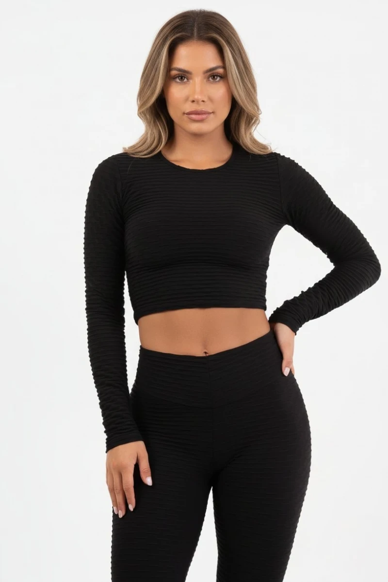 Canoan - Black Textured Cropped Shirt - 10400