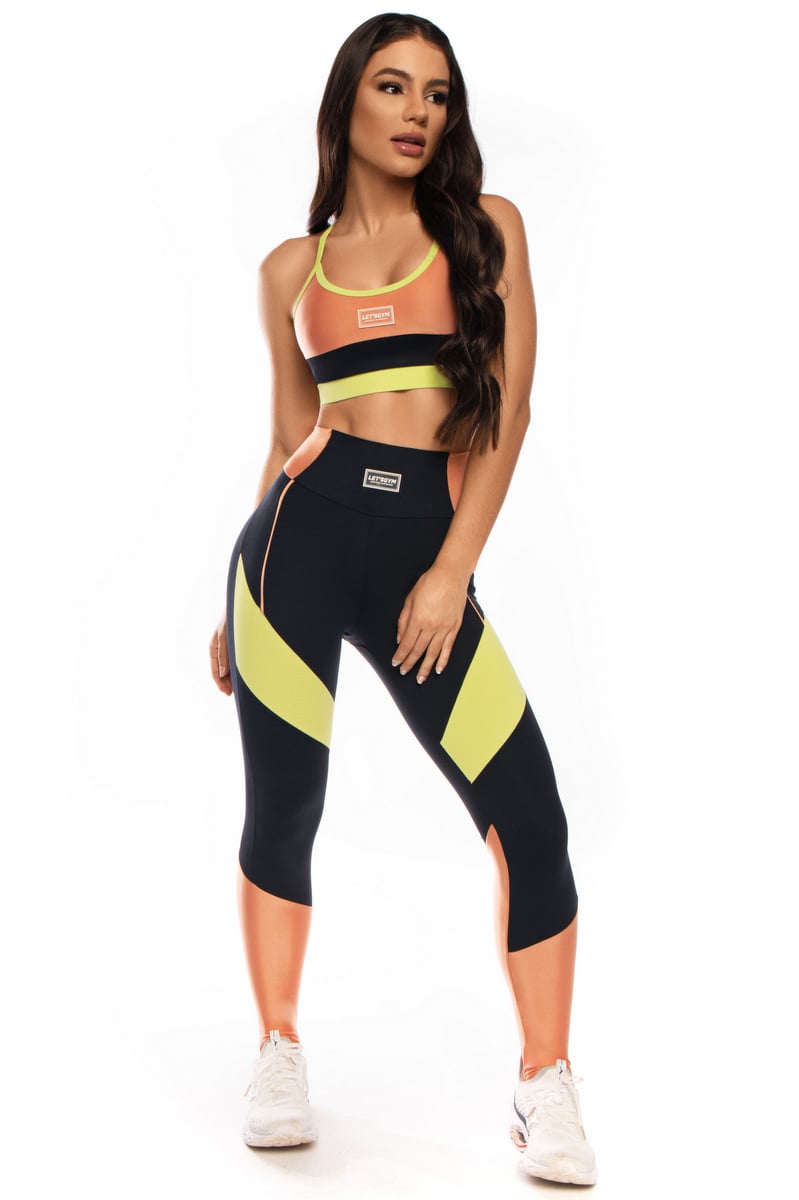 Lets Gym - Leggings Colors Black and Orange - 1707PTOR Lets Gym - Leggings Colors Black and Orange - 1707PTOR