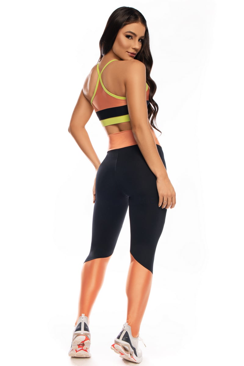 Lets Gym - Leggings Colors Black and Orange - 1707PTOR Lets Gym - Leggings Colors Black and Orange - 1707PTOR