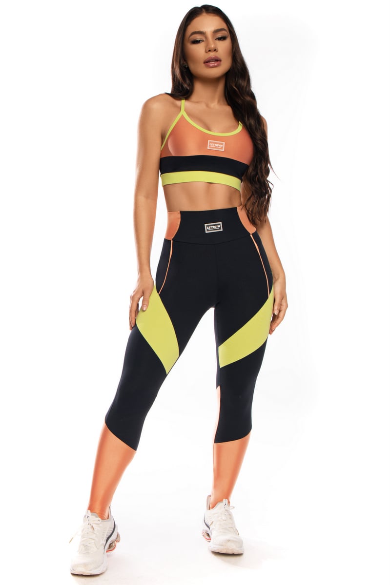 Lets Gym - Leggings Colors Black and Orange - 1707PTOR Lets Gym - Leggings Colors Black and Orange - 1707PTOR