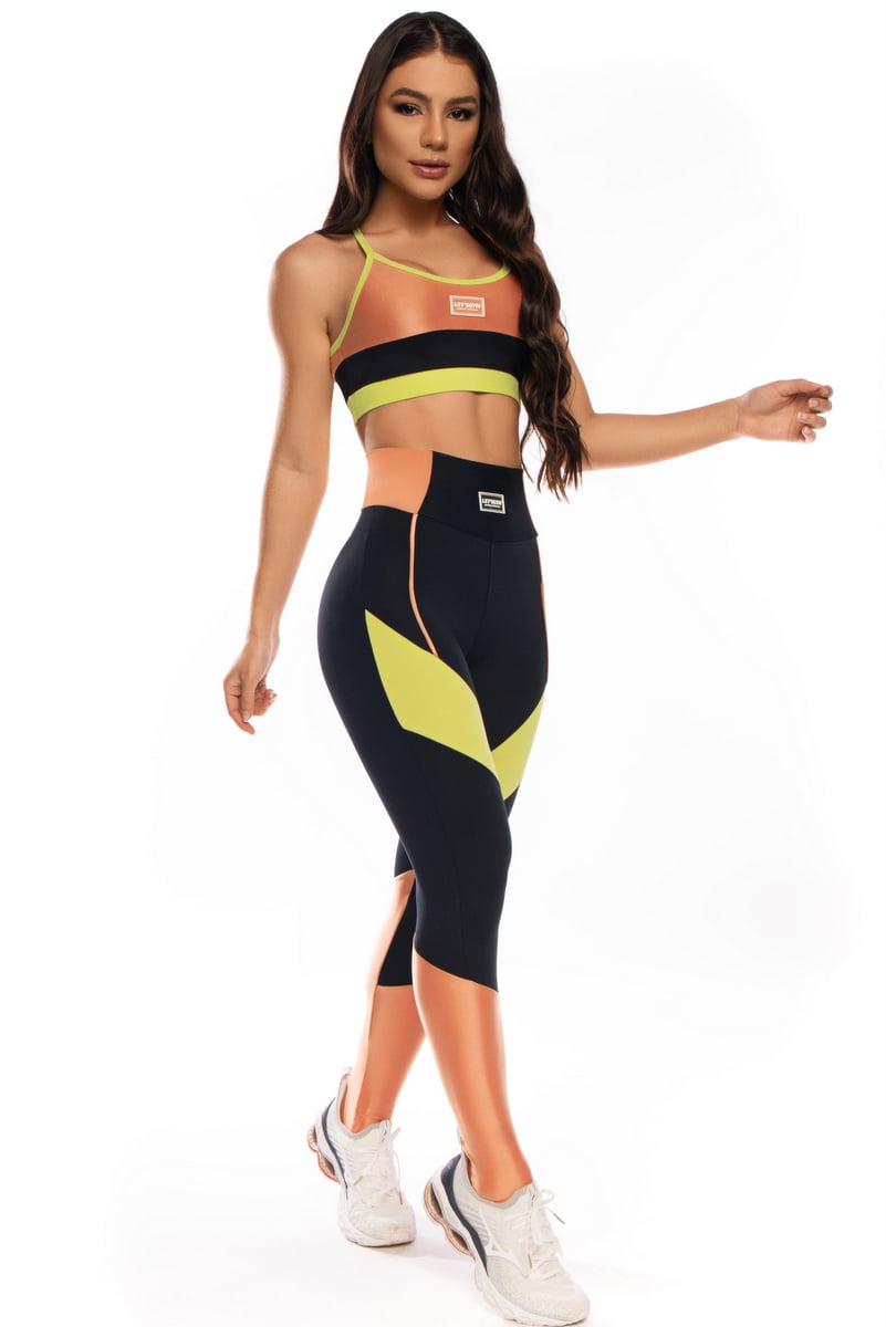 Lets Gym - Leggings Colors Black and Orange - 1707PTOR Lets Gym - Leggings Colors Black and Orange - 1707PTOR