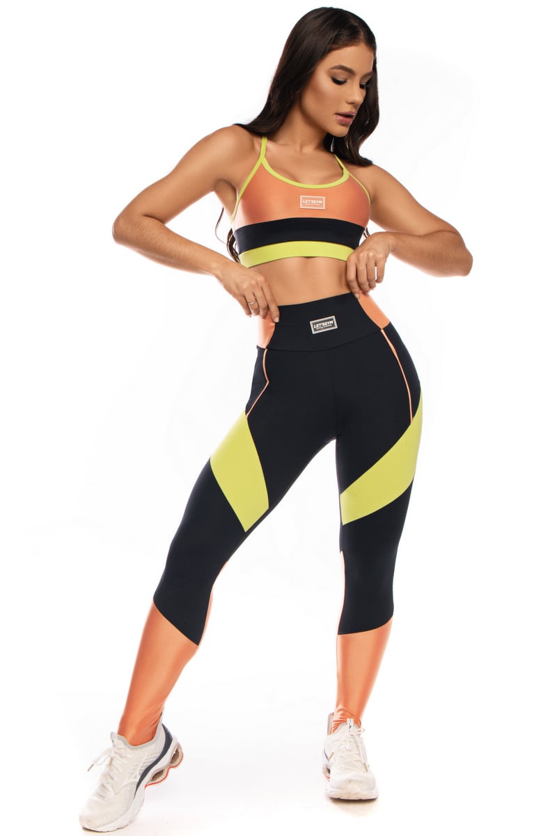 Lets Gym - Leggings Colors Black and Orange - 1707PTOR Lets Gym - Leggings Colors Black and Orange - 1707PTOR
