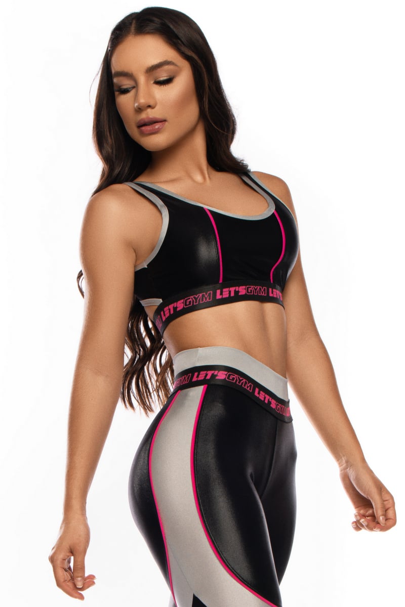 Lets Gym - Black Sparkling Top - 1745PT Lets Gym - Black Sparkling Top - 1745PT