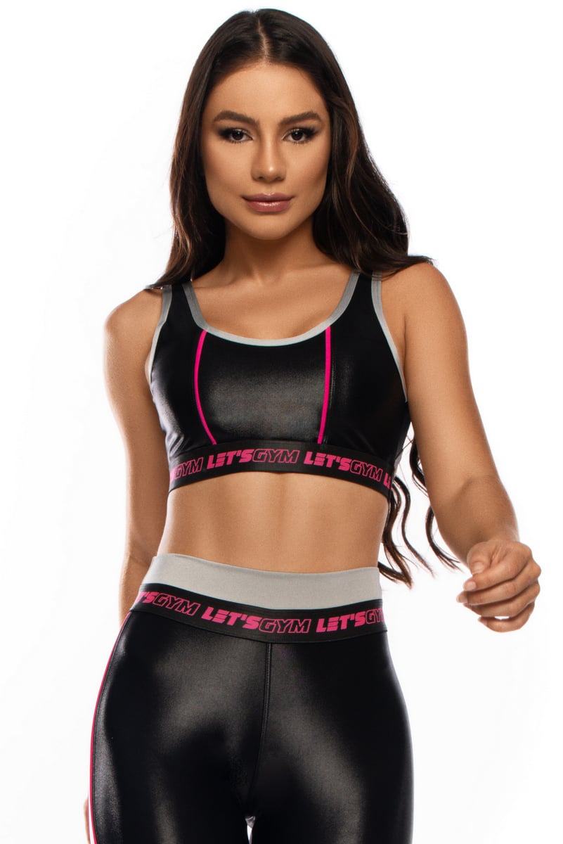 Lets Gym - Black Sparkling Top - 1745PT