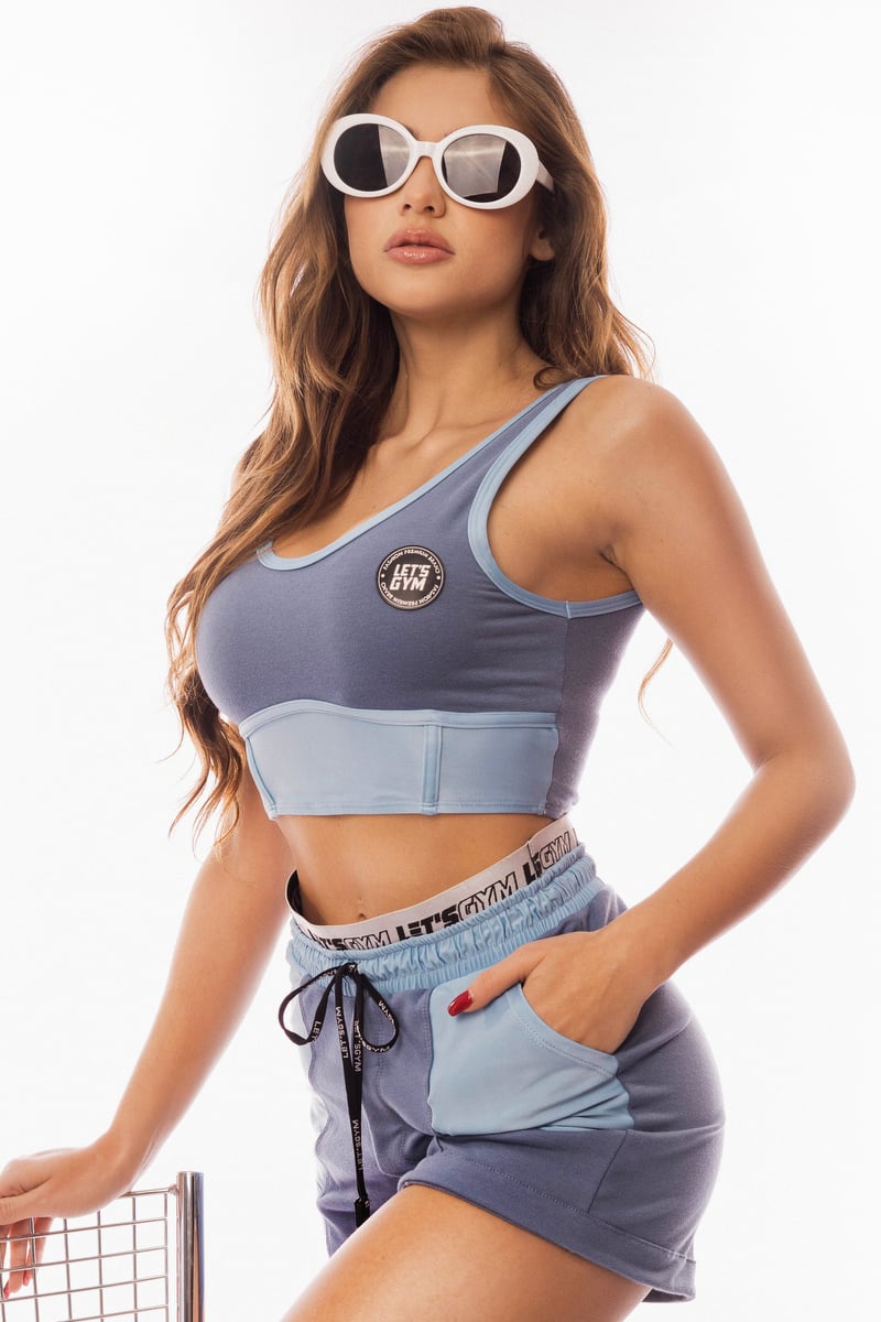 Lets Gym - Cropped Dreamy Blue - 1702AZ