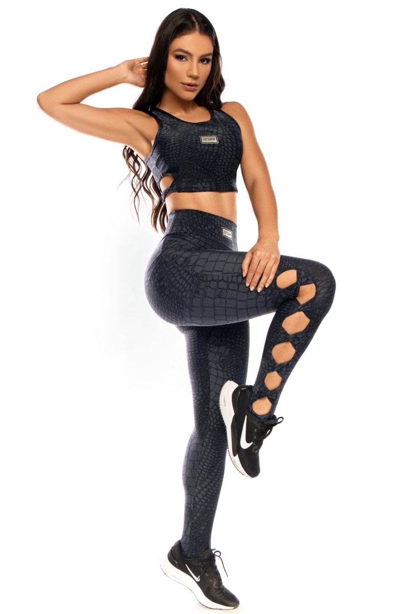 Lets Gym - Cropped Smash Beach Grafite - 1761GF