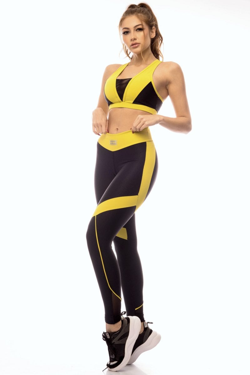 Lets Gym - Cherry On Leggings Black and Green - 1697PTLM Lets Gym - Cherry On Leggings Black and Green - 1697PTLM