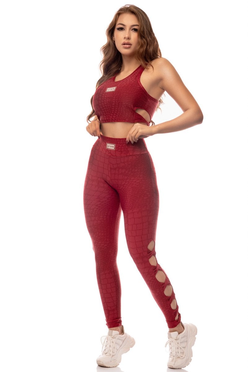 Lets Gym - Leggings Smach Beach Tennis Red - 1762VM Lets Gym - Leggings Smach Beach Tennis Red - 1762VM