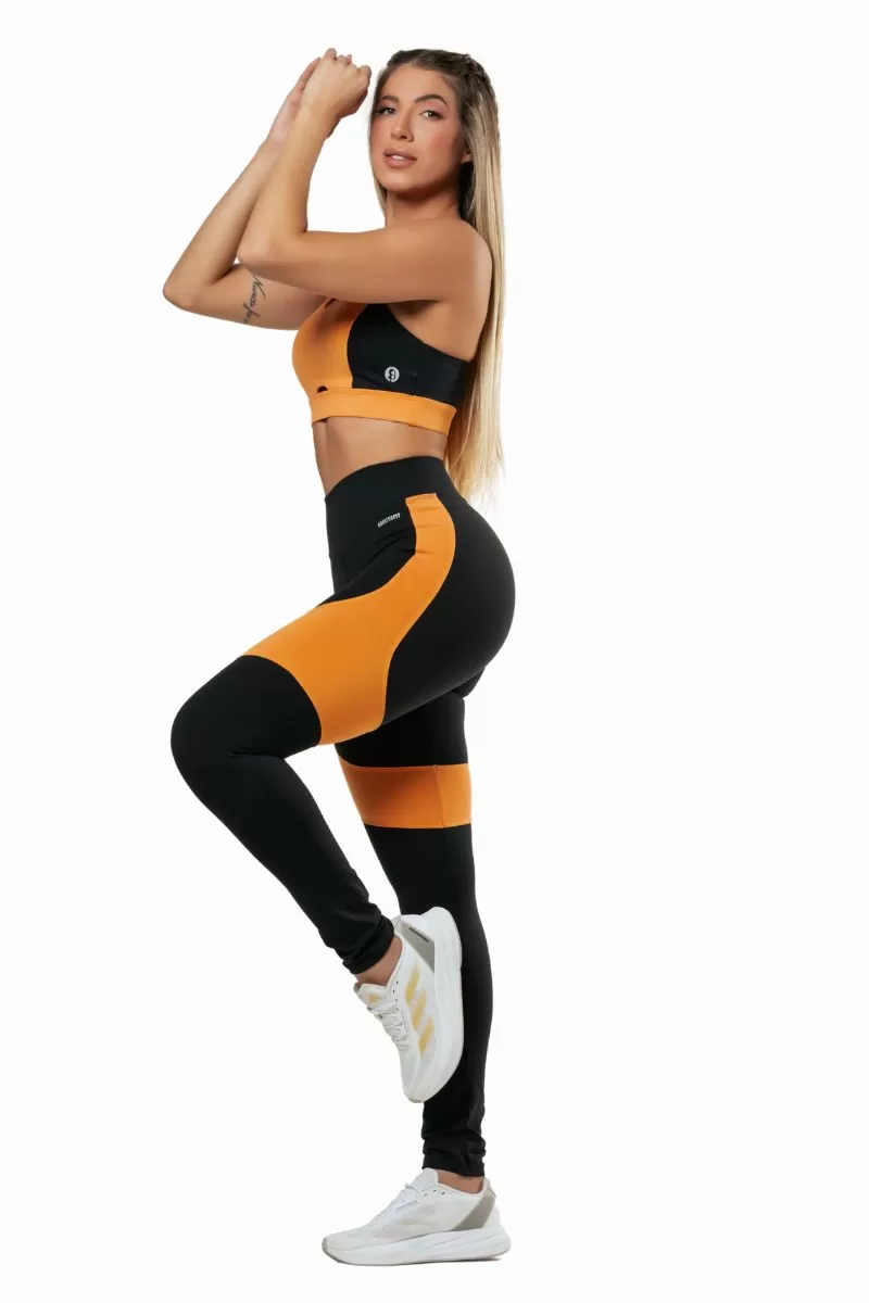 Garotafit - Fitness Set Top and Pants Damascus Black - FCS255A