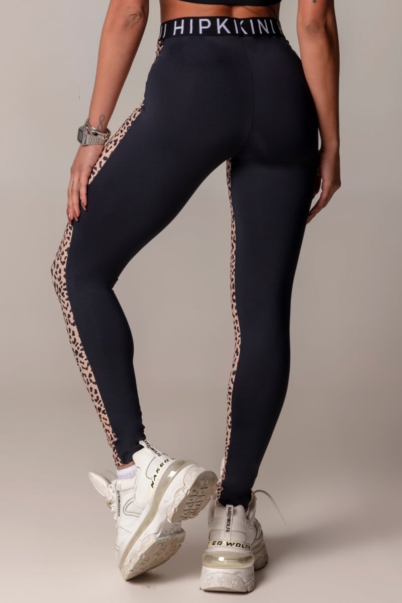 Hipkini - Leggings Walk Fitness Black with Animal Print - 3339519