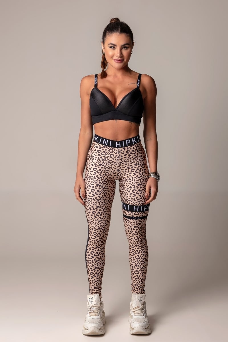 Hipkini - Leggings Walk Fitness Black with Animal Print - 3339519