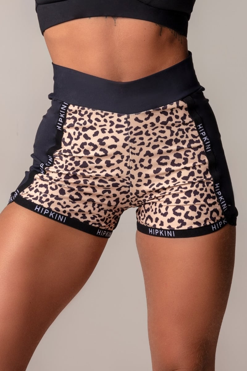 Hipkini - Walk Fitness Black Animal Print Shorts - 3339522