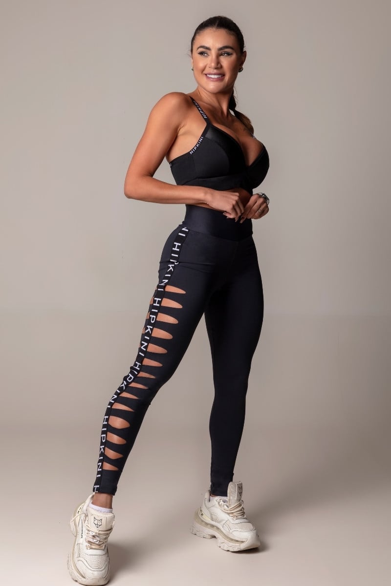 Hipkini - Leggings Walk Fitness Black with Laser - 3339541