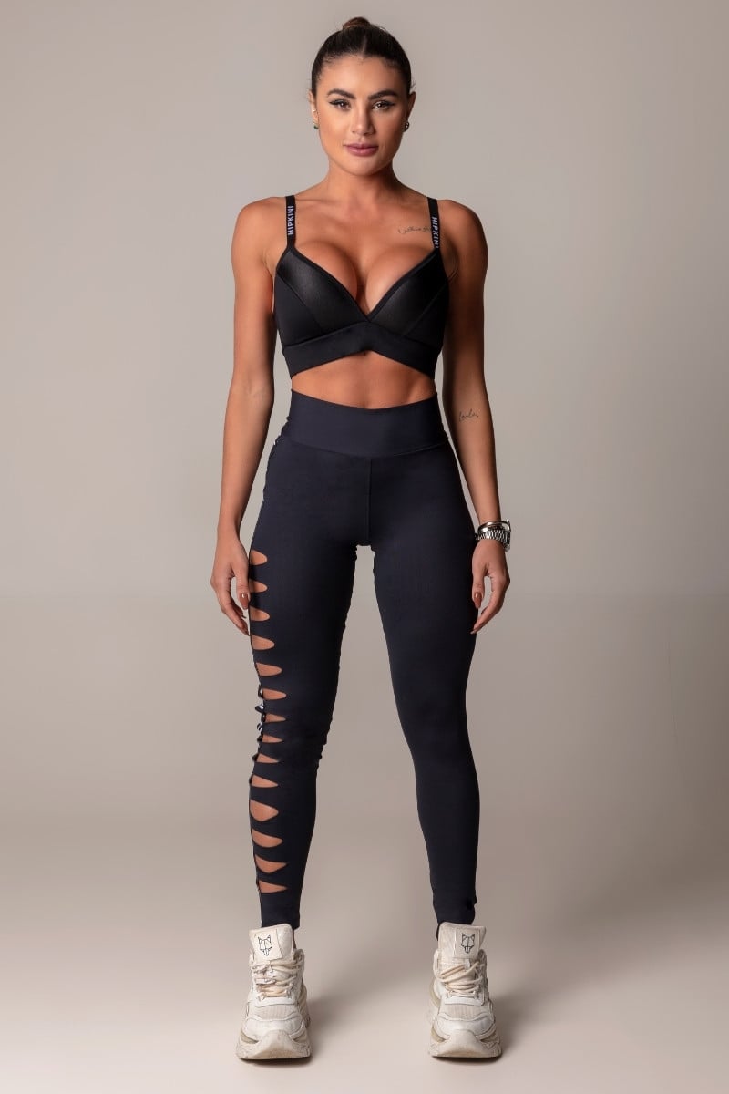 Hipkini - Leggings Walk Fitness Black with Laser - 3339541