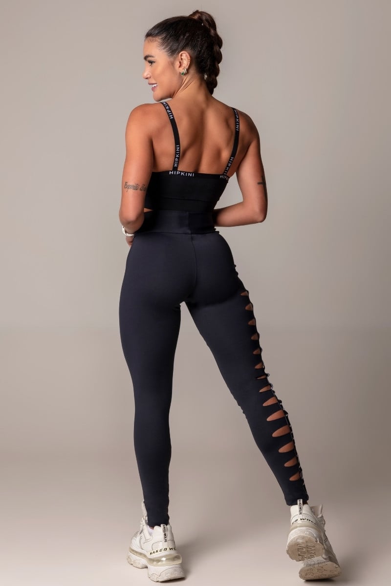 Hipkini - Leggings Walk Fitness Black with Laser - 3339541