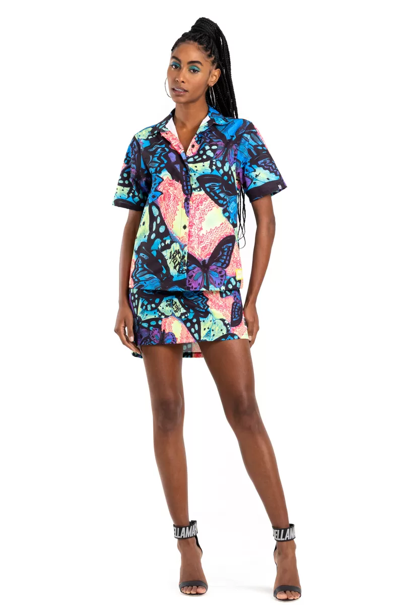 Labellamafia - Labellamafia Printed Trippin Shirt - 26205 Labellamafia - Labellamafia Printed Trippin Shirt - 26205