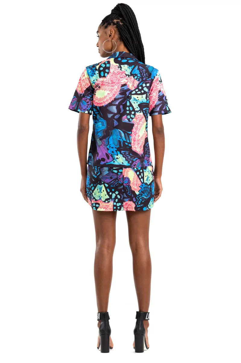 Labellamafia - Labellamafia Printed Trippin Shirt - 26205 Labellamafia - Labellamafia Printed Trippin Shirt - 26205