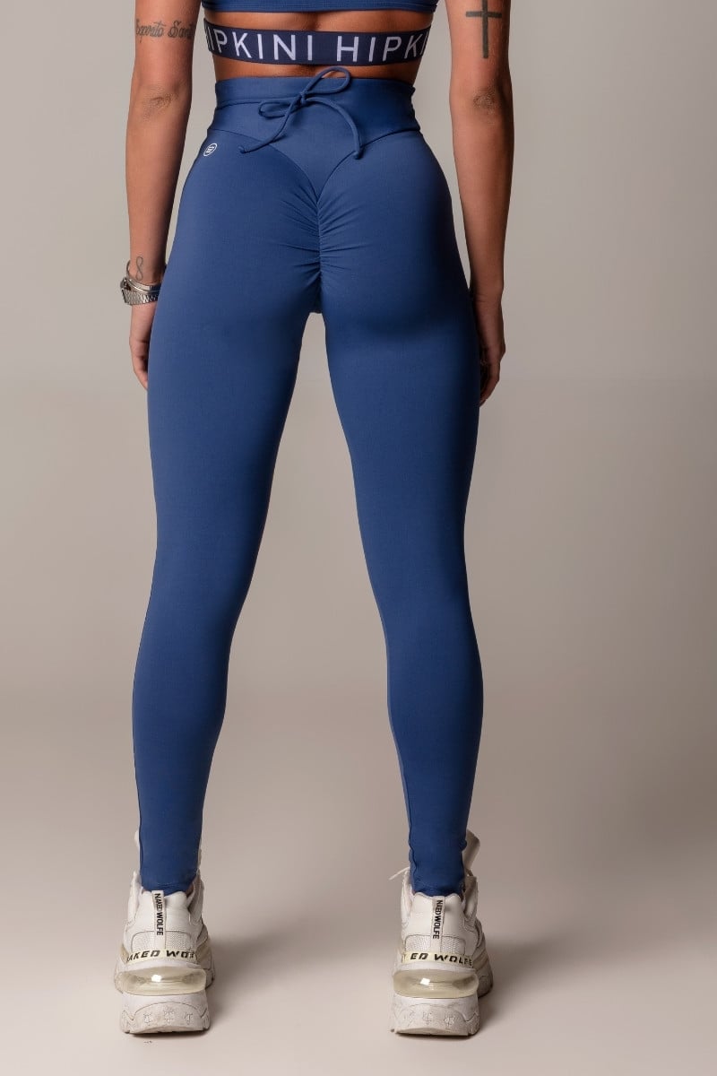 Hipkini - Leggings Walk Fitness Blue Folded With Tie - 3339535