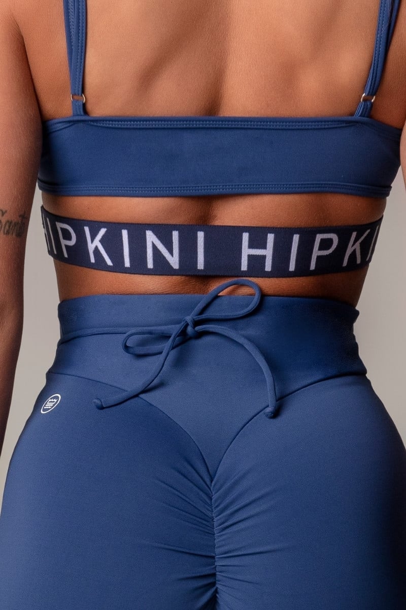 Hipkini - Leggings Walk Fitness Blue Folded With Tie - 3339535