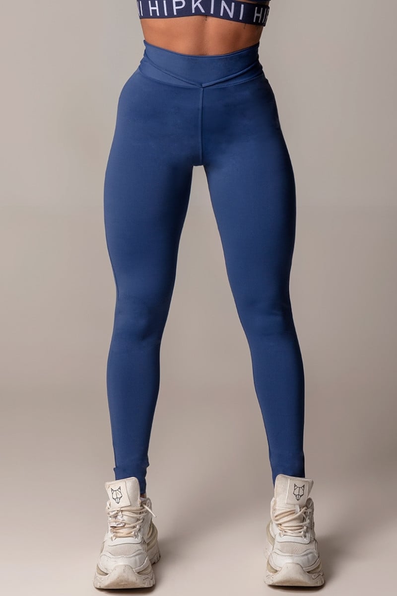 Hipkini - Leggings Walk Fitness Blue Folded With Tie - 3339535