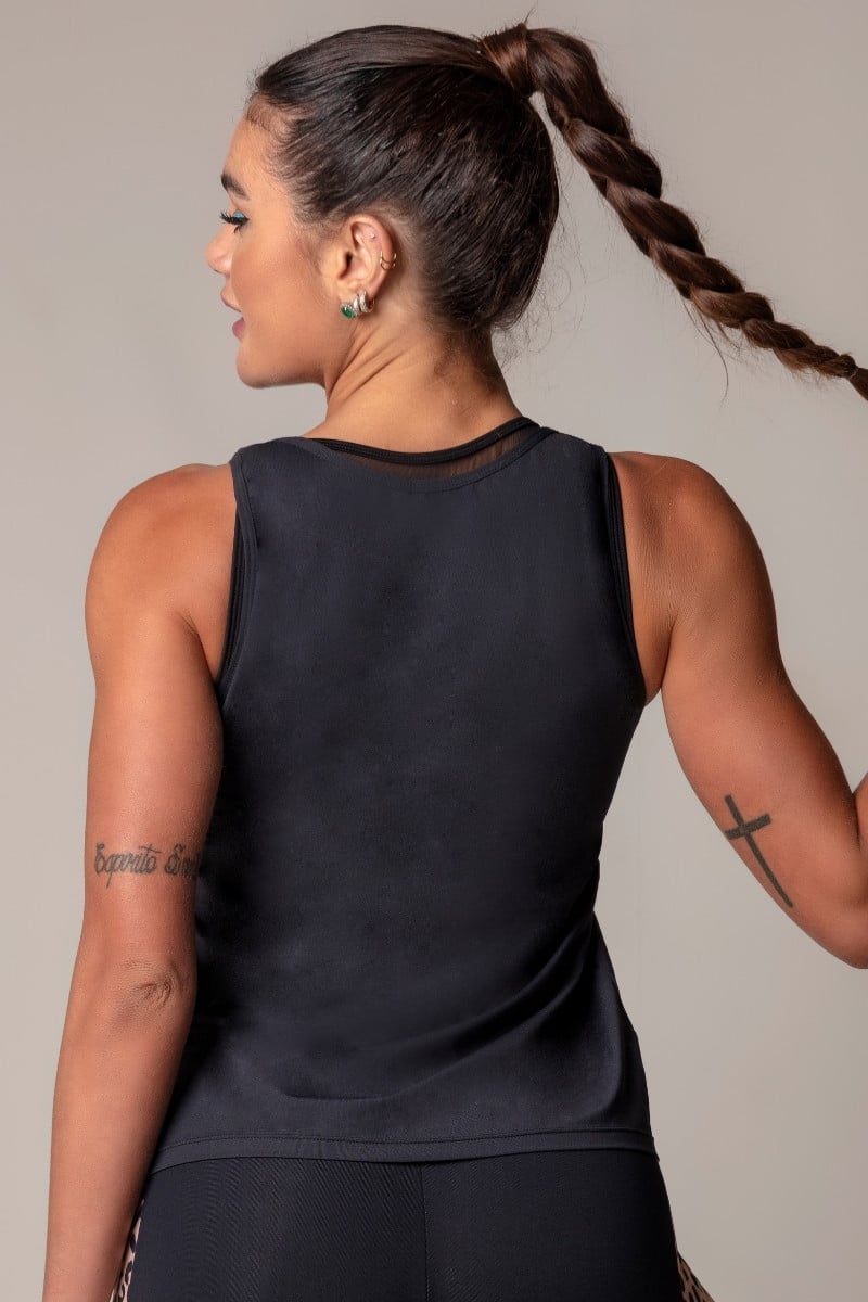 Hipkini - Large Walk Fitness T-Shirt Black with White Silk - 3339546 Hipkini - Large Walk Fitness T-Shirt Black with White Silk - 3339546