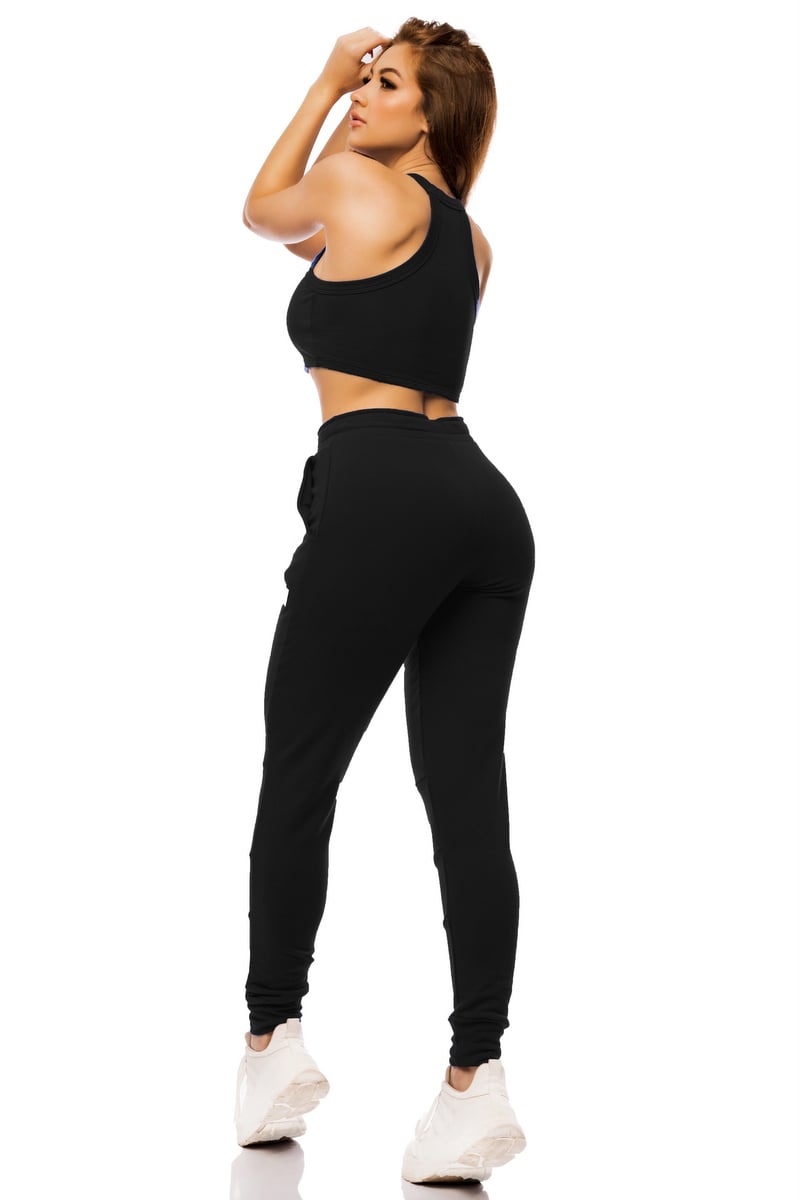 Lets Gym - Pants Jogger Fun Fleece Black - 1765PT