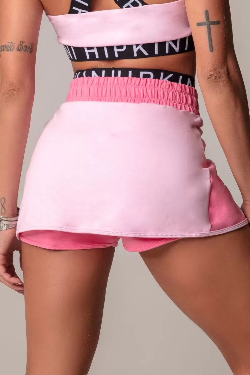 Hipkini - Blouse Walk Fitness Pink Shorts with Elastic Overlay - 3339528 Hipkini - Blouse Walk Fitness Pink Shorts with Elastic Overlay - 3339528