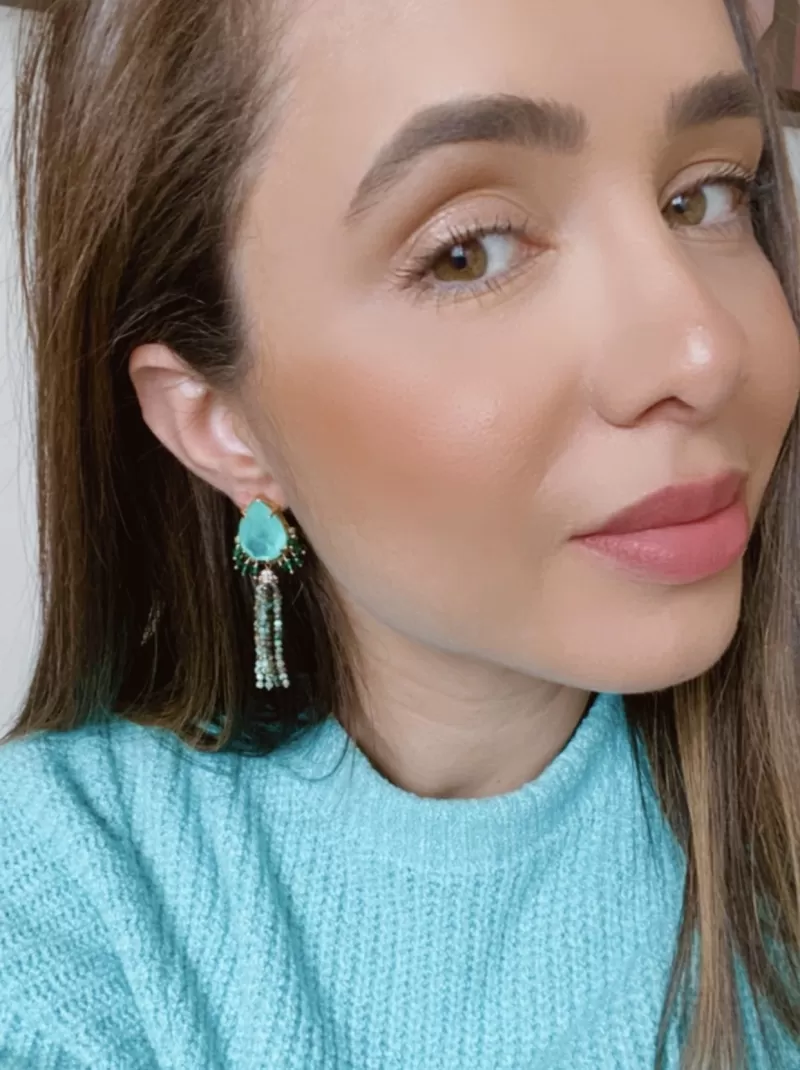 Mikabe - Earring Turquoise Rain and Tourmaline Fusion - MK1285 Mikabe - Earring Turquoise Rain and Tourmaline Fusion - MK1285