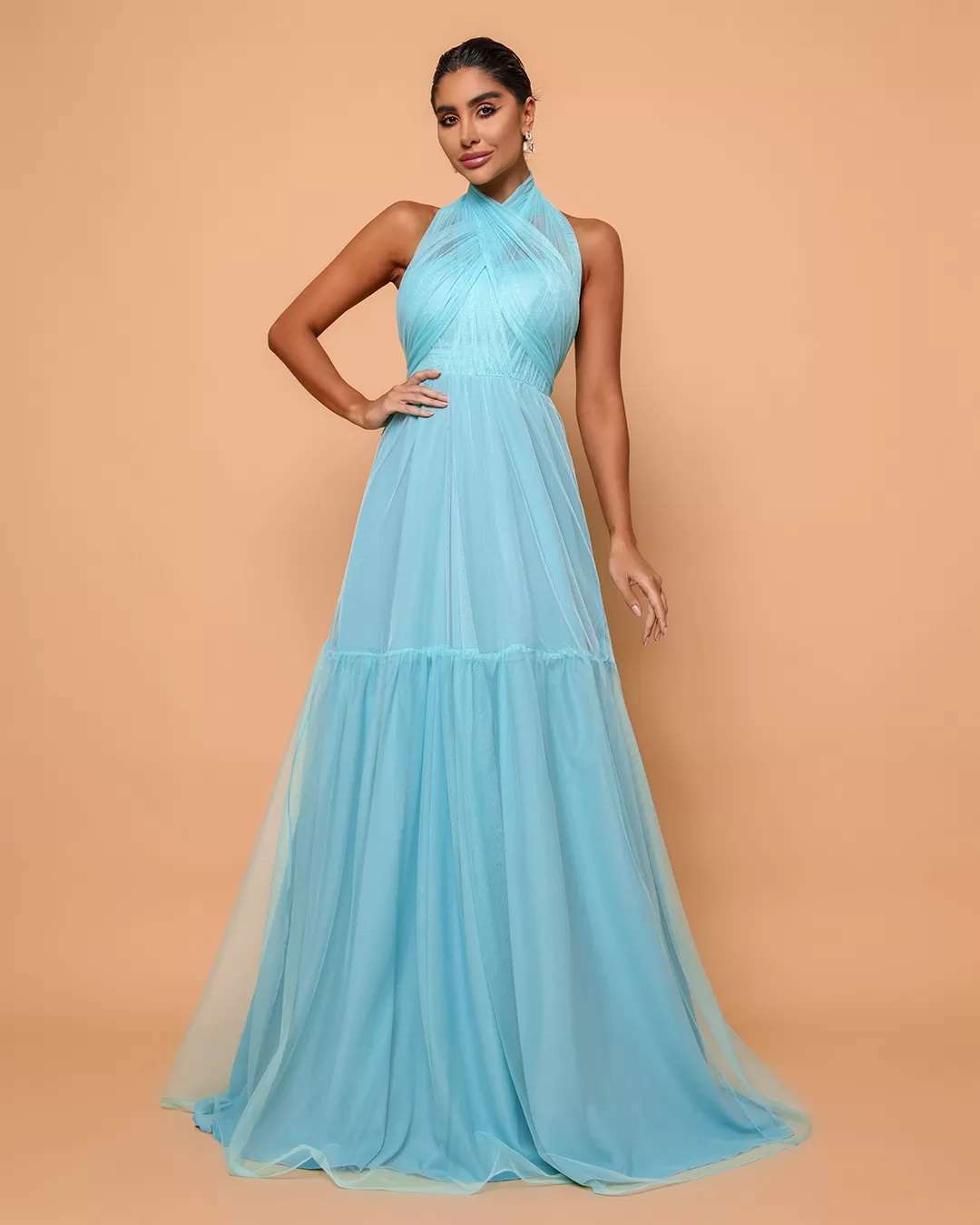 Dot Clothing - Dress Dot Clothing Long Multiform Tulle Light Blue - 1725AZCL Dot Clothing - Dress Dot Clothing Long Multiform Tulle Light Blue - 1725AZCL