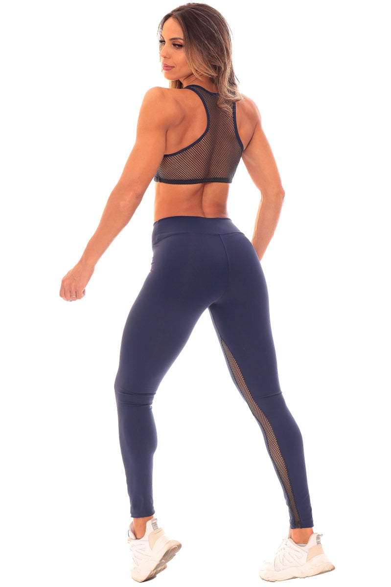 Garotafit - Fitness Set Top and Pants Dublin Navy Blue - FCS237L