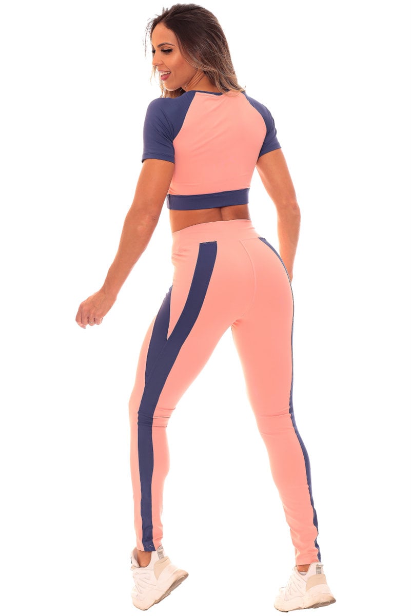 Garotafit - Fitness Set Top and Pants San Marino Pink - FCS248D