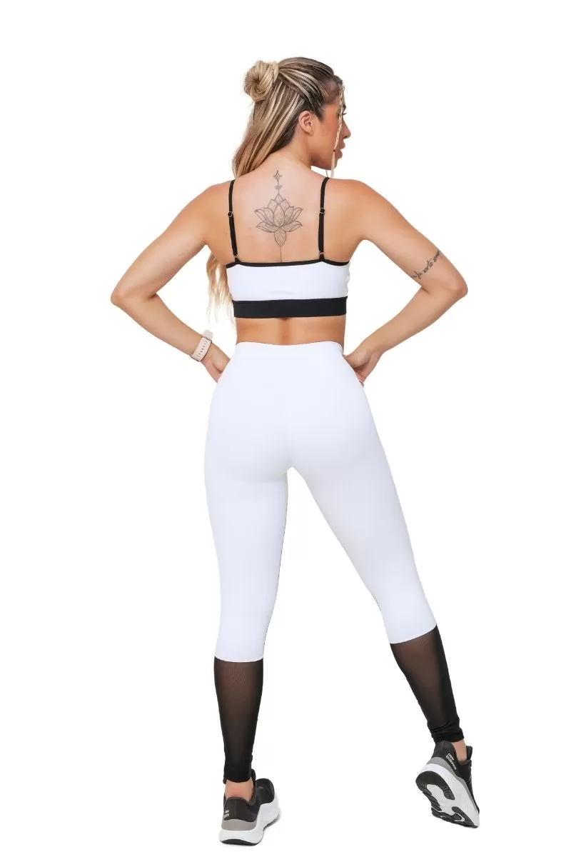 Garotafit - Fitness Set Top and Pants Togo White - FCS245B Garotafit - Fitness Set Top and Pants Togo White - FCS245B
