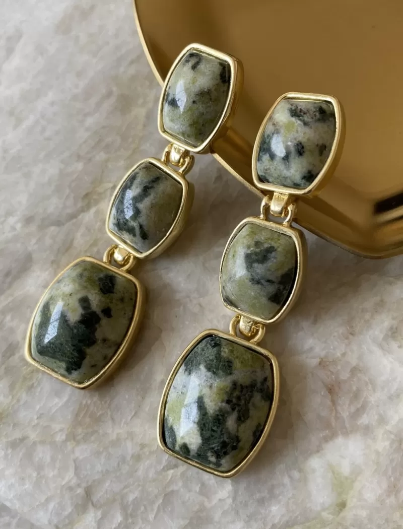 Mikabe - Earring Serpentinite Stone - MK1308