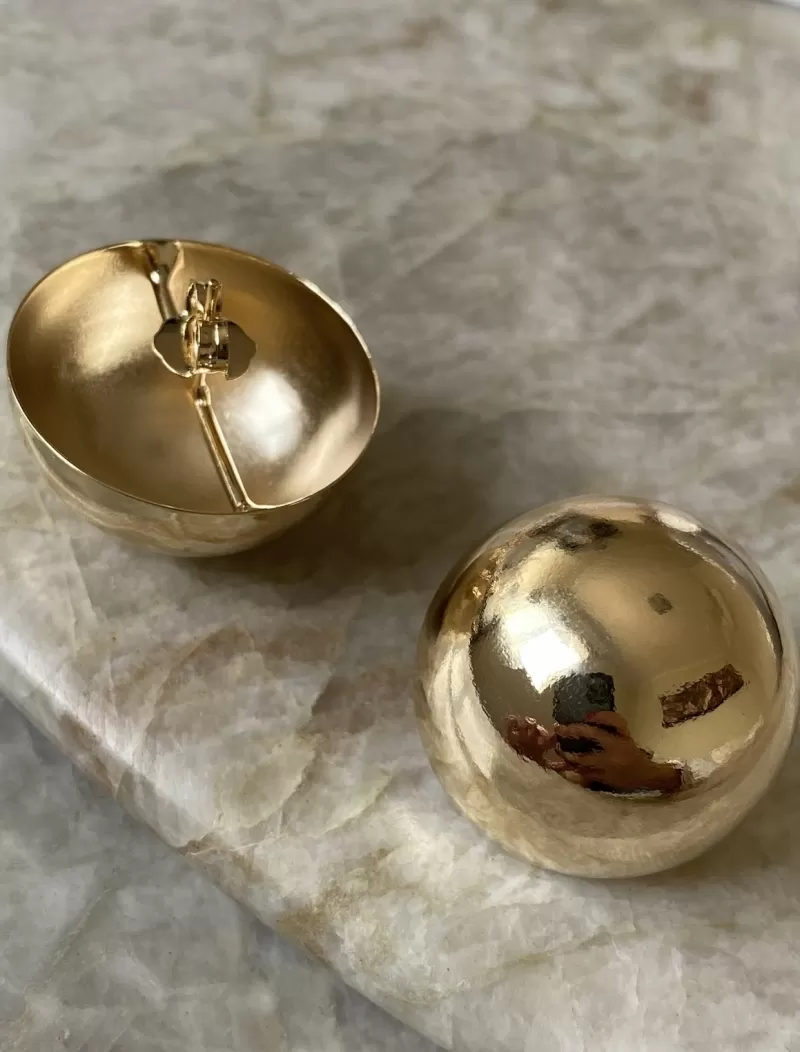 Mikabe - Earring Socks Ball Big Gold - MK1477