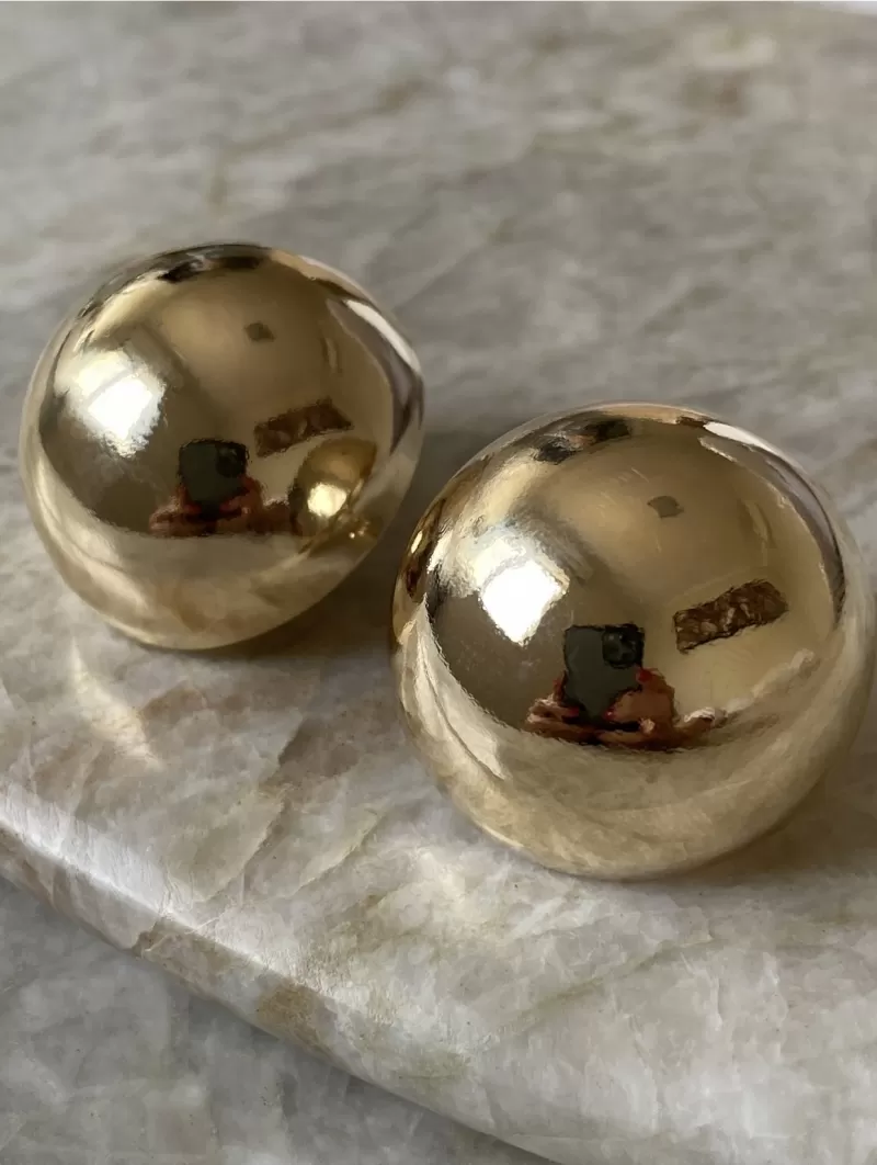 Mikabe - Earring Socks Ball Big Gold - MK1477