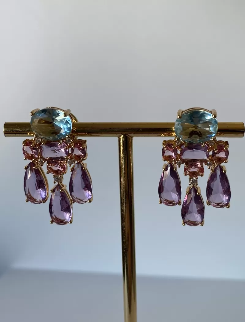Mikabe - Earring Pendulum Candy Crystals - MK1317