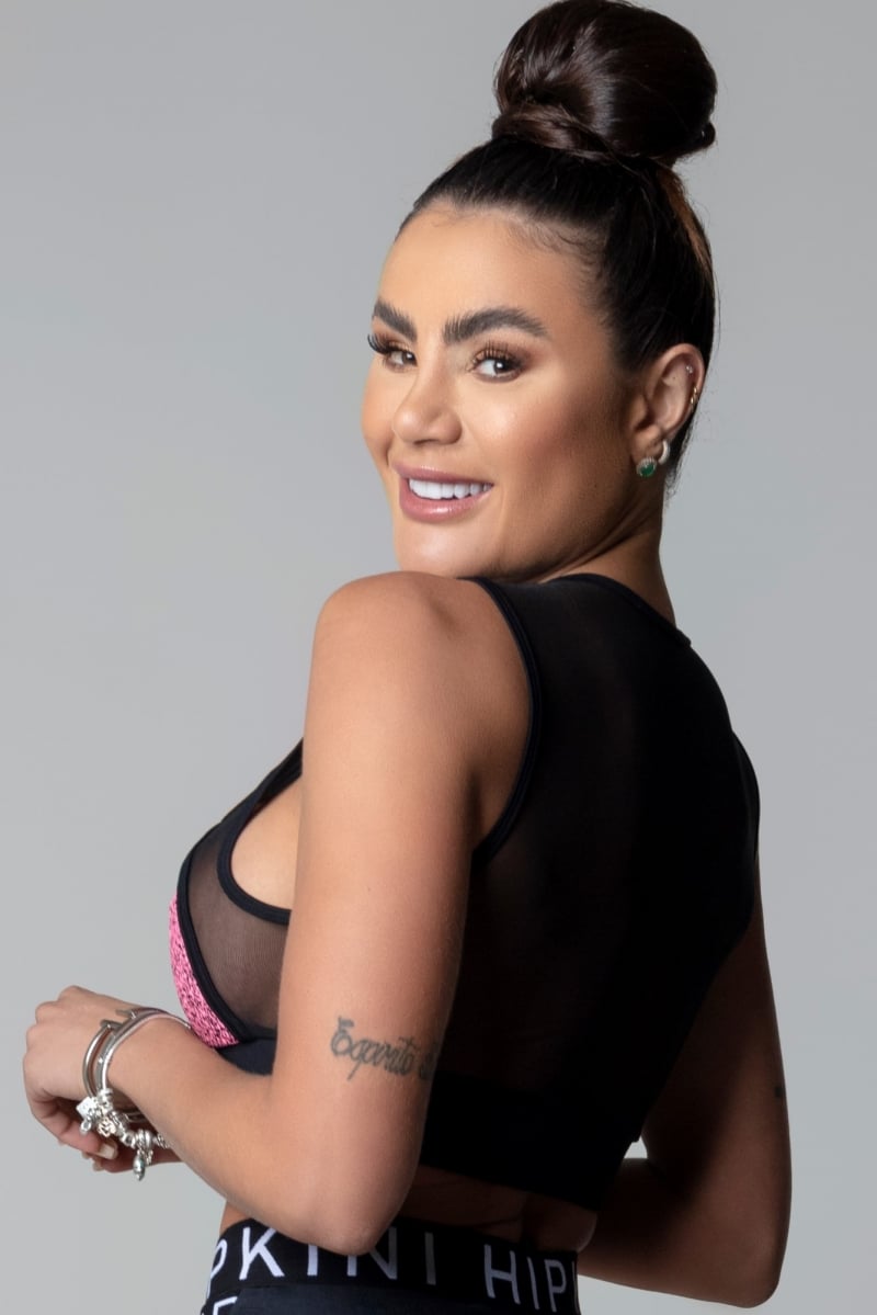 Hipkini - Top Hi Gorgeous Fitness Pink print with tulle on the back - 3339769 Hipkini - Top Hi Gorgeous Fitness Pink print with tulle on the back - 3339769