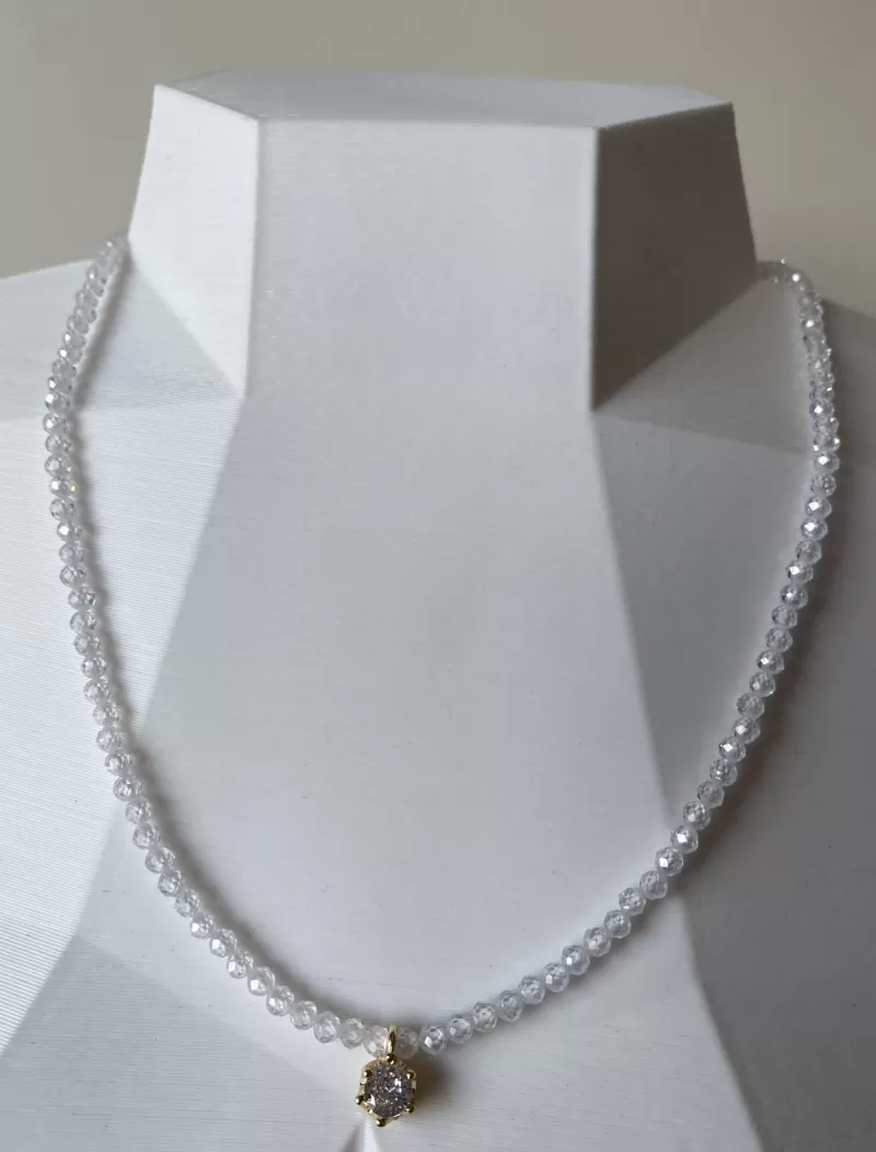 Mikabe - Necklace Zirconia Clear Pendant - MK1322