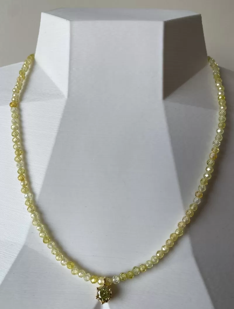 Mikabe - Necklace Zirconia Pendant Yellow - MK1323