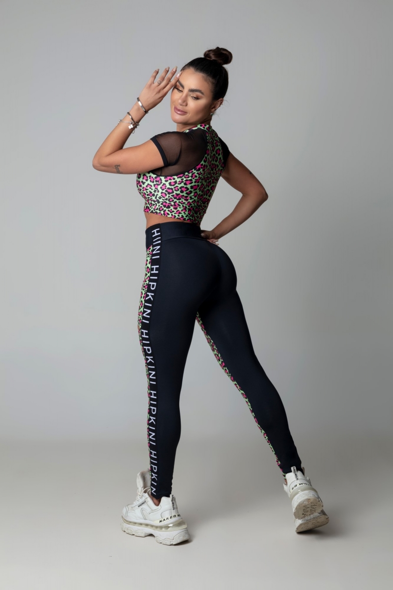 Hipkini - Black Hi Gorgeous Fitness Leggings with Animal Print - 3339632