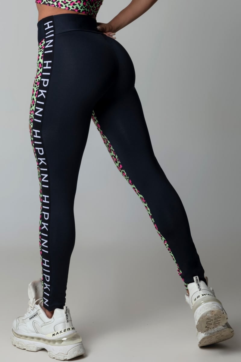 Hipkini - Black Hi Gorgeous Fitness Leggings with Animal Print - 3339632